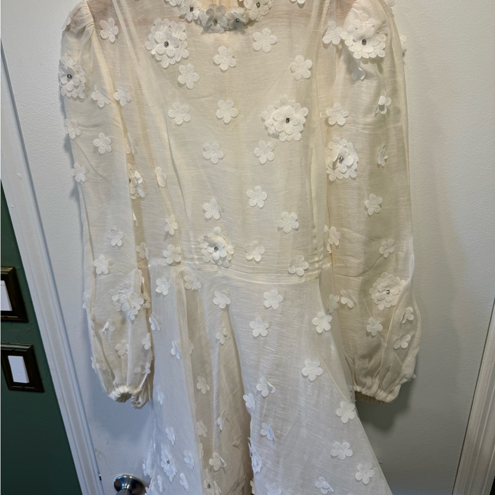 Zimmermann Cream Floral Midi Dress